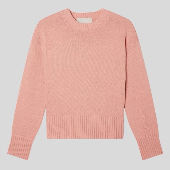 Everlane Organic Cotton Crew Sweater in Rose - Picture 2 of 4